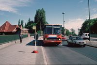 S-Bahnhof Berlin-Gesundbrunnen, Badstra&szlig;e mit Schienenersatzverkehr, Datum: 23.05.1991, ArchivNr. 30.181