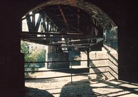 Ringbahnbr&uuml;cke am Nordufer &uuml;ber dem Berlin-Spandauer-Schifffahrtskanal, Datum: 22.10.1991, ArchivNr. 30.234