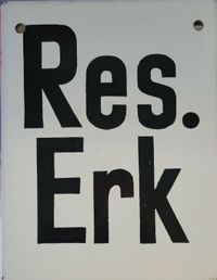 Zuggruppenschild &quot;Res. Erk&quot; Erkner